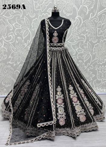 D.NO. 2569A & 2569B BY ANJANI ART FANCY EMBROIDERY LEHNGA CHOLI WHOLESALER IN INDIA