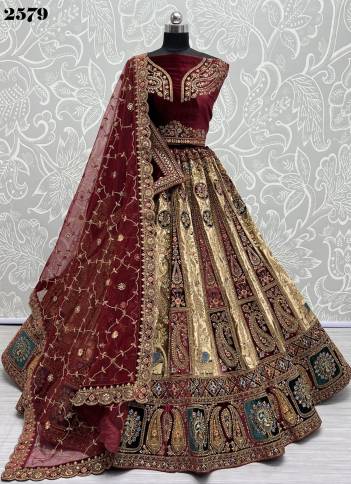 D.NO. 2579 BY ANJANI ART FANCY EMBROIDERY LEHENGA CHOLI EXPORTER IN INDIA