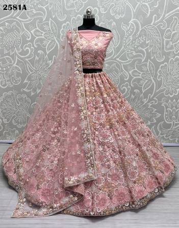 D.NO. 2581A TO 2581C BY ANJANI ART EMBROIDERY LEHENGA CHOLI MANUFACTURER IN INDIA