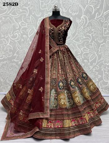 D.NO. 2582A TO 2582D BY ANJANI ART EMBROIDERY LEHENGA CHOLI MANUFACTURER IN INDIA