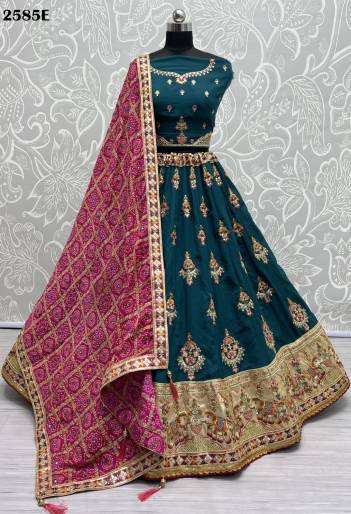 D.NO. 2585A TO 2585E BY ANJANI ART DOLLA SILK LEHENGA CHOLI MANUFACTURER IN INDIA