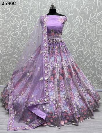 D.NO. 2586A TO 2586E BY ANJANI HEAVY NET LEHENGA CHOLI MANUFACTURER IN INDIA