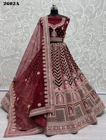 D.NO. 2602A & 2602B BY ANJANI ART EMNROIDERY LEHENGA CHOLI WHOLESALER  IN INDIA