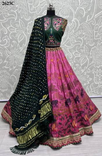 SERIES – 2623A TO 2623C BY ANJANI ART HEAVY PRINTED LEHENGA CHOLI MANUFACTURER IN INDIA