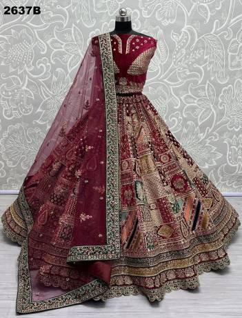 D.NO. 2637A TO 2637D BY ANAJANI ART EMBROIDERY LEHENGA CHOLI WHOLESALER IN INDIA