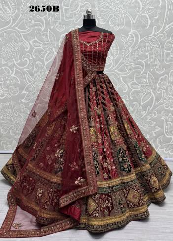 D.NO. 2650A & 2650B BY ANJANI ART EMBROIDERY LEHENGA CHOLI WHOLESALER IN INDIA