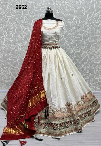 D.NO. 2662 BY ANJANI ART SILK LEHENGA CHOLI WHOLESALER IN INDIA