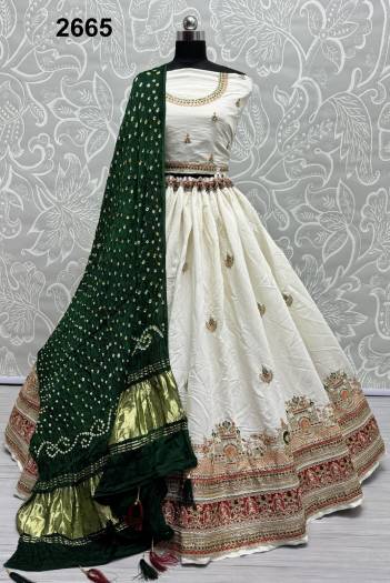 D.NO. 2665 BY ANJANI ART SILK LEHENGA CHOLI MANUFACTURER IN INDIA