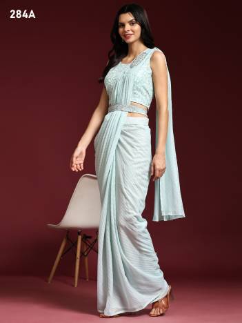 D.NO. 284A TO 284D BY AMOHA PARTY WEAR SAREE MANUFACTURER IN INDIA