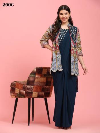 D.NO. 290A TO 290C BY AMOHA EMBROIDERY WORK SAREE WHOLESALER IN INDIA