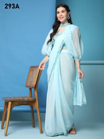D.NO. 293A TO 293C BY AMOHA FANCY PARTY WEAR SAREE WHOLESALER IN INDIA 