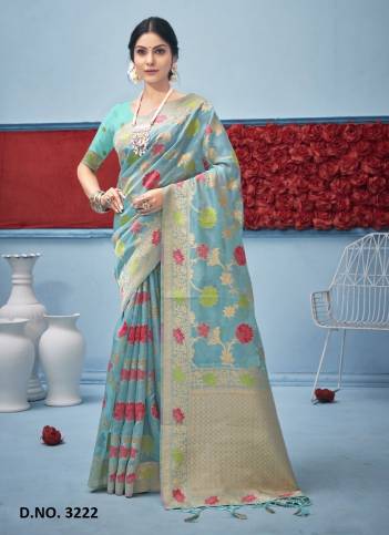 SANGAM KRISHNPRIYA 3218 TO 3223 ORGANZA SILK SAREE WHOLESALER