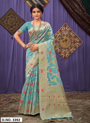 SANGAM RAAG SUTRA 3391 TO 3396 BEAUTIFUL ORGANZA SAREE WHOLESALE STORE