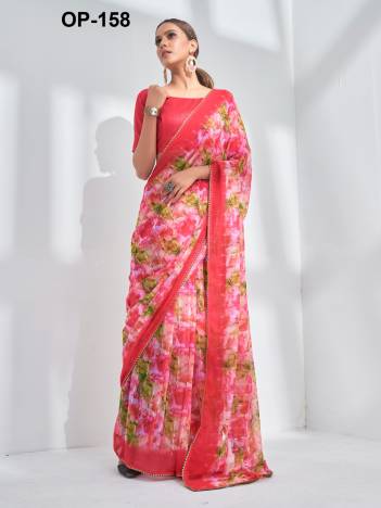 D.NO. OP 158 BY LAXMINAM GEORGETTE SAREE MANUFACTURER IN INDIA