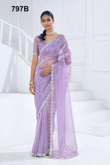 D.NO. 797A TO 797E BY MEHEK ORGANZA SAREE MANUFACTURER IN INDIA