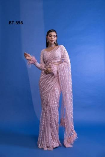 D.NO. BT-356 BY BT HEAVY NYLON BUTTERFLY SAREES DESIGNER SAREE WHOLESALER IN INDIA