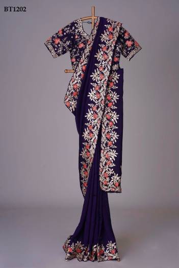 D.NO. BT1202 BY BT EMBROIDERY SAREE MANUFACTURER IN INDIA