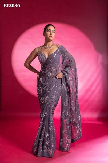 D.NO. BT3030 BY BT EMBROIDERY SAREE MANUFACTURER IN INDIA  