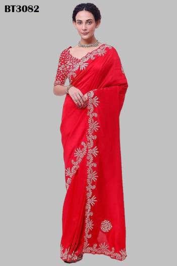 D.NO. BT3082 BY BT CHINON SILK SAREE MANUFACTURER IN INDIA