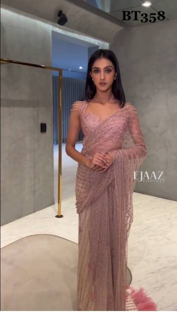 D.NO. BT358 by bt TRENDING DESIGNER NET WORK PARTY WEAR SAREE