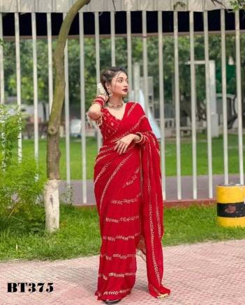 D.NO. BT375 BY BT GEORGETTE SAREE MANUFACTURER IN INDIA