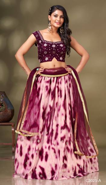 D.NO. C2025A BY AMOHA MIRROR WORK LEHENGA CHOLI MANUFACTURER IN INDIA