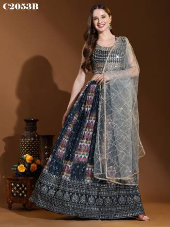 D.NO. C2053A TO C2053C BY AMOHA BEAUTIFULL LEHENGA CHOLI MANUFACTURER IN INDIA