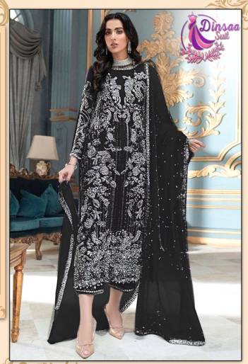 D.NO – DS-178E BY DINSAA ORGANZA EMBROIDERED SALWAR KAMEEZ MANUFACTURE IN INDIA