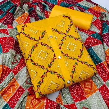 RN Radhika Bandhani Cotton Embroidery Suit For Women