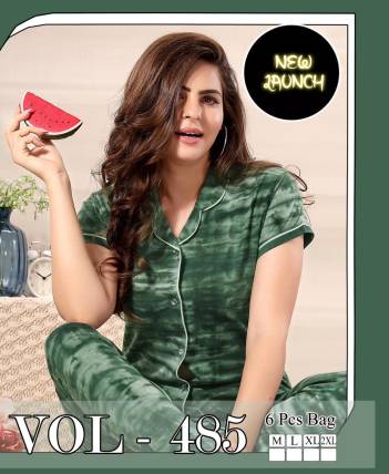 Fancy Cotton Printed Night Suit Vol 485 Night Wear Wholesaler in India 