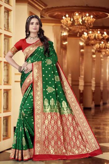 Sagar Impex Traditional Green Colour Silk Saree Wholesaler In India