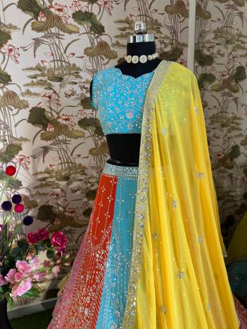 DVD 5010 BY SAGAR IMPEX DESIGNER EMBROIDERY LEHENGA CHOLI WHOLESALER IN SURAT