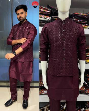 MANYAVAR 5 BY BLUEHILLS DESIGNER KURTA PYJAMA AND KOTI WHOLESALER IN INDIA