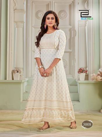 BELA BY BLUEHILLS DESIGNER PRINTED GOWN WHOLESALER IN INDIA