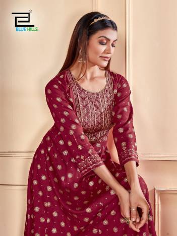 SHIMMER BY BLUEHILLS DESIGNER PRINTED GOWN WHOLESALER IN SURAT