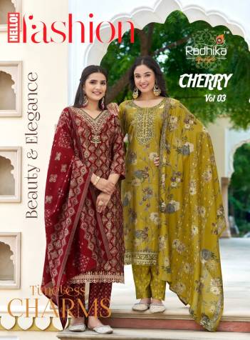 CHERRY  VOL 3 BY RADHIKA  LIFESTYLE DESIGNER SALWAR SUIT WHOLESALER IN INDIA