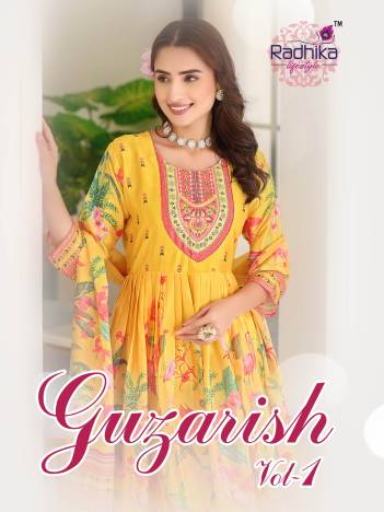 GUZARISH VOL 1 BY RADHIKA LIFESTYLE DESIGNER GOWN SALWAR SUIT WHOLESALER IN INDIA