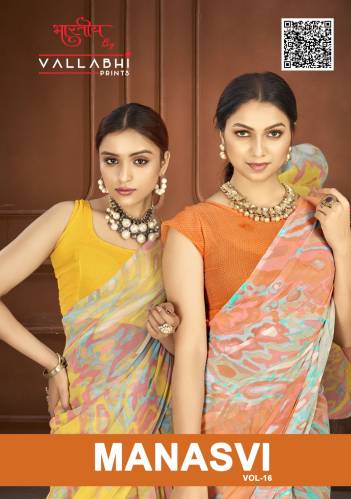 MANASVI VOL 16 BY VALLABHI PRINTS DESIGNER GEORGETTE SAREE WHOLESALER IN GUJARAT