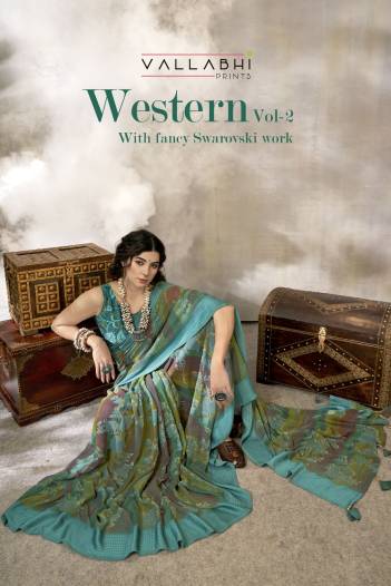 WESTREN VOL 2 BY VALLABHI PRINTS DESIGNER GEORGETTE SAREE WHOLESALER IN GUJARAT