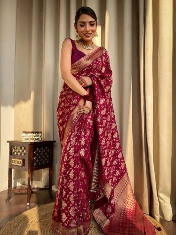 CM 806 BY SAGAR IMPEX DESIGNER LICHI SILK SAREE WHOLESALER IN INDIA