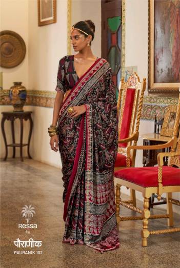 PAURANIK BY RESSA DESIGNER SARTIN SAREE WHOLESALER IN INDIA