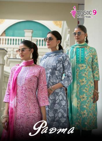 PADMA VOL 1 BY MYSTIC 9 DESIGNER EMBROIDERY SALWAR SUIT WHOLESALER IN INDIA