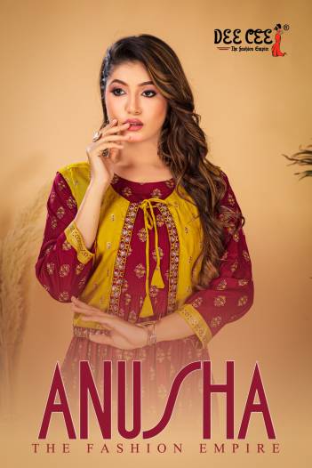 ANUSHA BY DEECEE DESIGNER LONG SCREEN PRINT KURT WHOLESALER IN SURAT