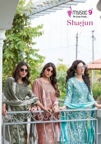 SHAGUN VOL 12 BY MYSTIC 9 DESIGNER EMBROIDERY SALWAR SUIT WHOLESALER IN INDIA