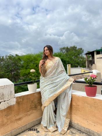 D.NO. JR585 BY JR GEORGETTE SAREE WHOLESALER IN INDIA
