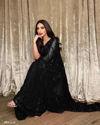 D.NO. JR615 COLOUR’S BY JR GEORGETTE SAREE MANUFACTURER IN INDIA