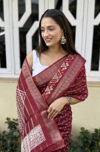 MIRA BELA SUPER CANDY COTTON BANDHNI MB163 TO MB167 DESIGNER COTTON SILK SAREE WHOLESALER IN SURAT