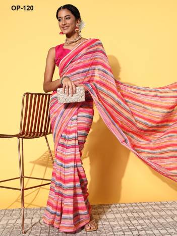 D.NO. OP 120 BY LAXMINAM GEORGETTE SAREE MANUFACTURER IN INDIA