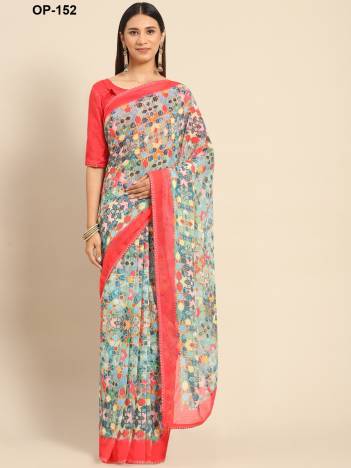 D.NO. OP 152 BY LAXMINAM GEORGETTE SAREE MANUFACTURER IN INDIA