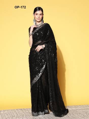 D.NO. OP 172 BY LAXMINAM PARTY WEAR SEQUIN SAREE WHOLESALER IN INDIA